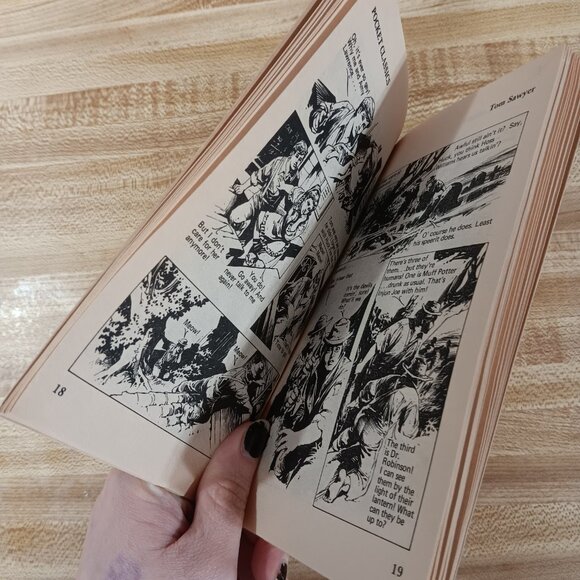Tom Sawyer Mark Twain Samuel  Clemens 1984 B&W Pocket Classics Comic PB Vintage - Picture 5 of 6